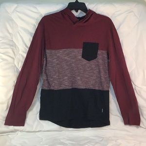 Distortion mens size medium long sleeve hooded tee